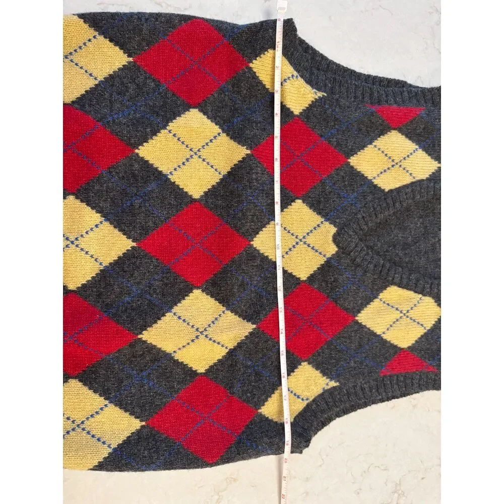 VTG Avon Scotland Argyle Wool Sweater Vest Preppy Heritage Size L